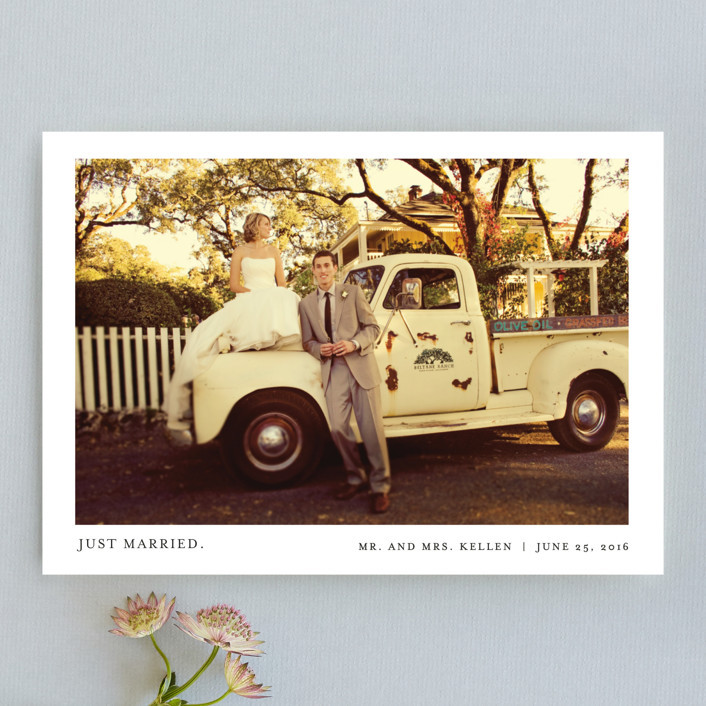 "Tiny Blessings" - Customizable Wedding Announcements in White by That Girl Press. | Minted