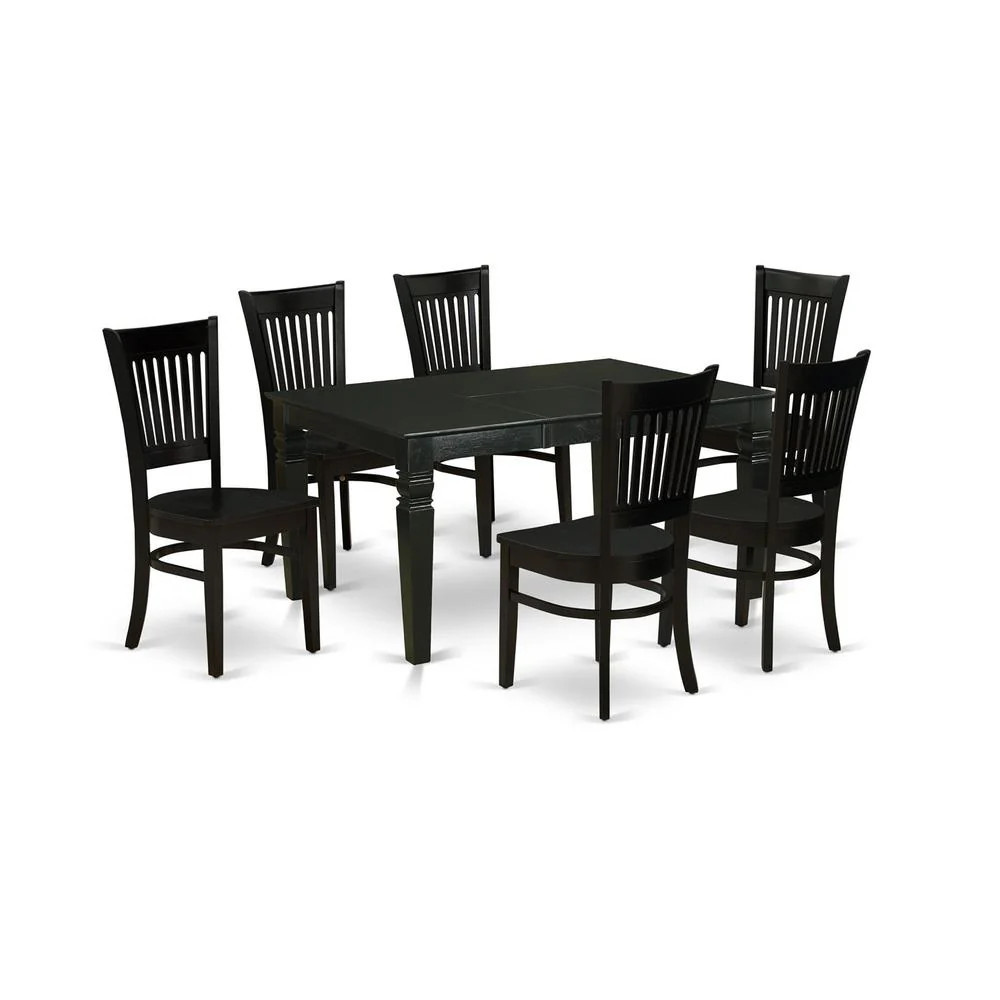 Dining Table- Table Leg Dining Chairs, WEVA7-BLK-W | Shop Simon