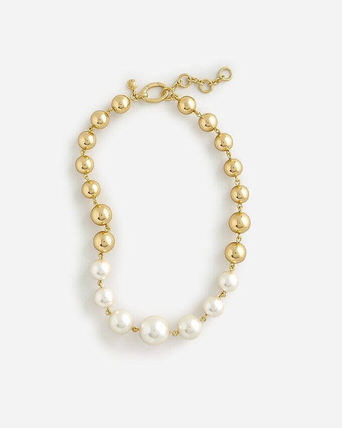 Pearl and metallic-ball necklace | J. Crew US