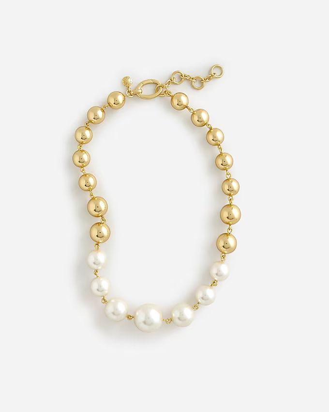 Pearl and metallic-ball necklace | J.Crew US