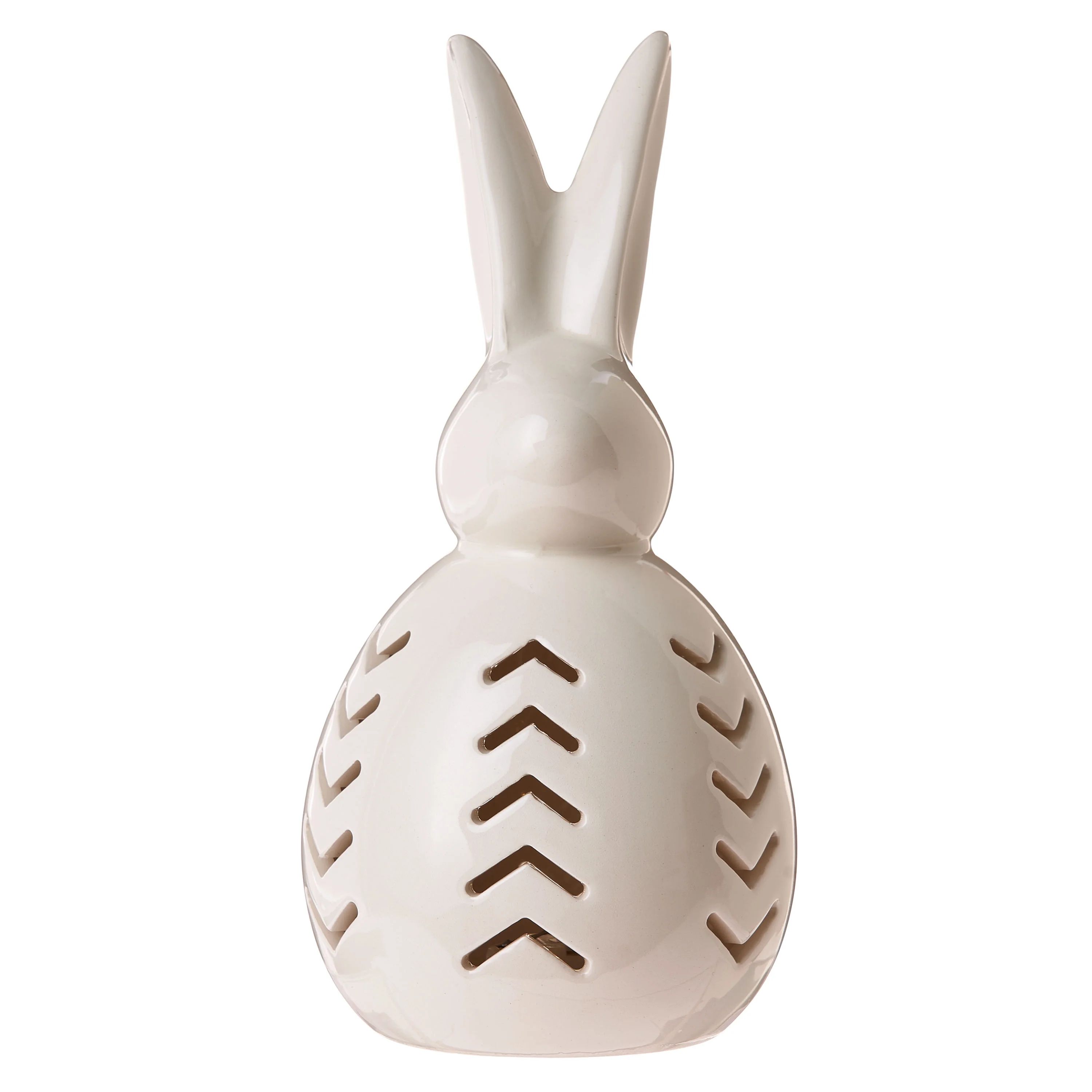 Way To Celebrate Easter Light-Up LED Ceramic Bunny, White - Walmart.com | Walmart (US)