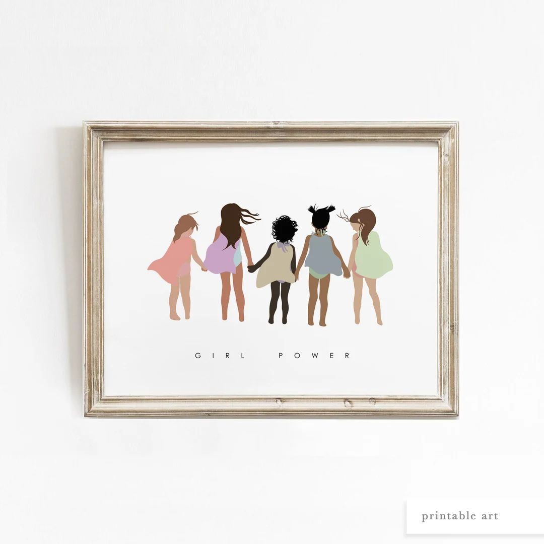 Girl Power Print Printable Wall Art Nursery Wall Art Teen - Etsy | Etsy (US)