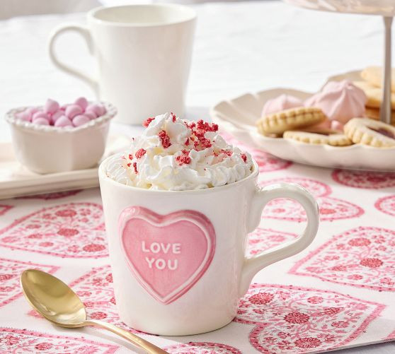 Conversation Hearts Stoneware Mug | Pottery Barn (US)