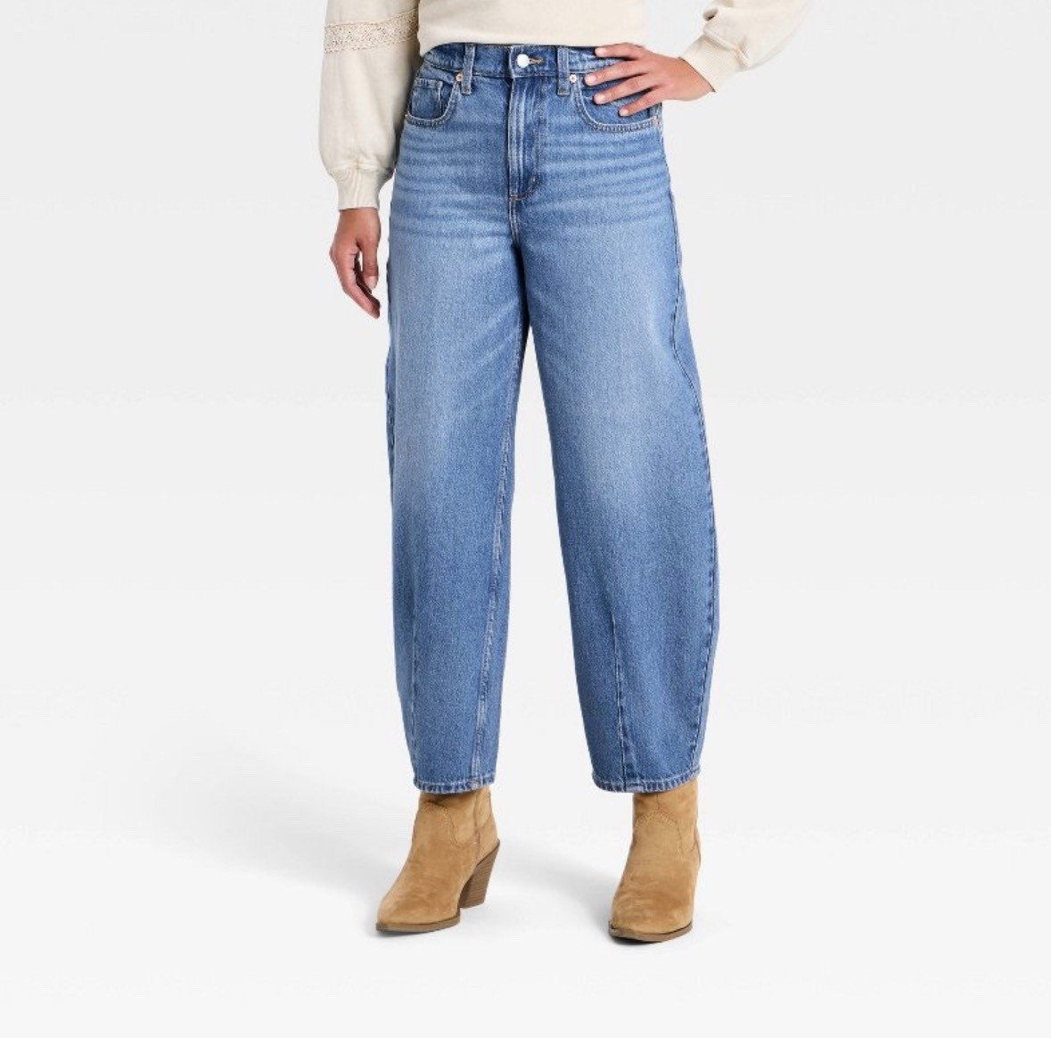 I just bought these barrel jeans at @Target and am obsessed! I will share my outfit from today when I get home!