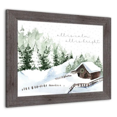 Snowy Cabin Framed Print | Wayfair North America