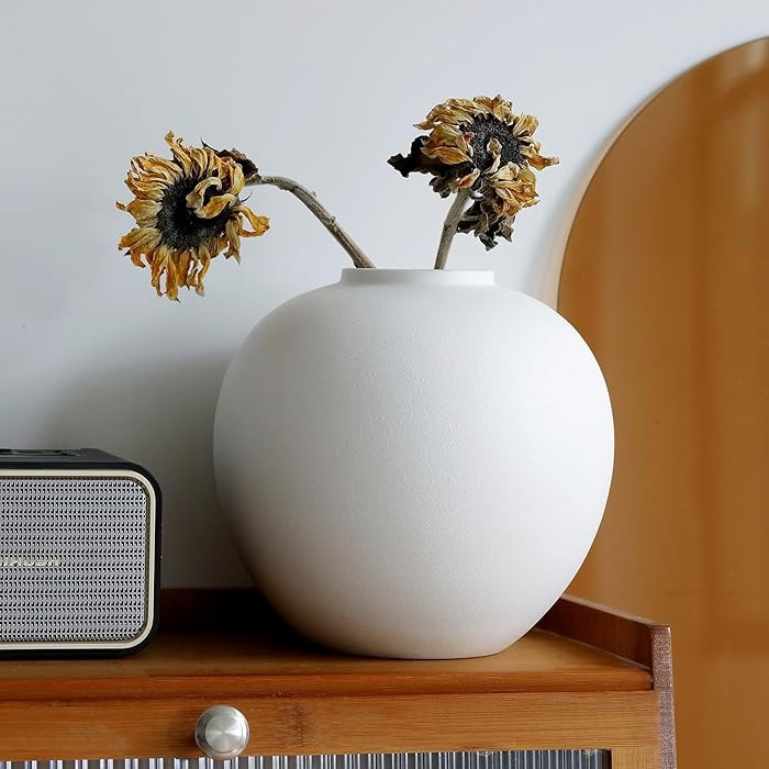 Extra Large White Ceramic Flower vase, Decorative Jar Oversize Modern Centerpiece Table Decoratio... | Amazon (CA)