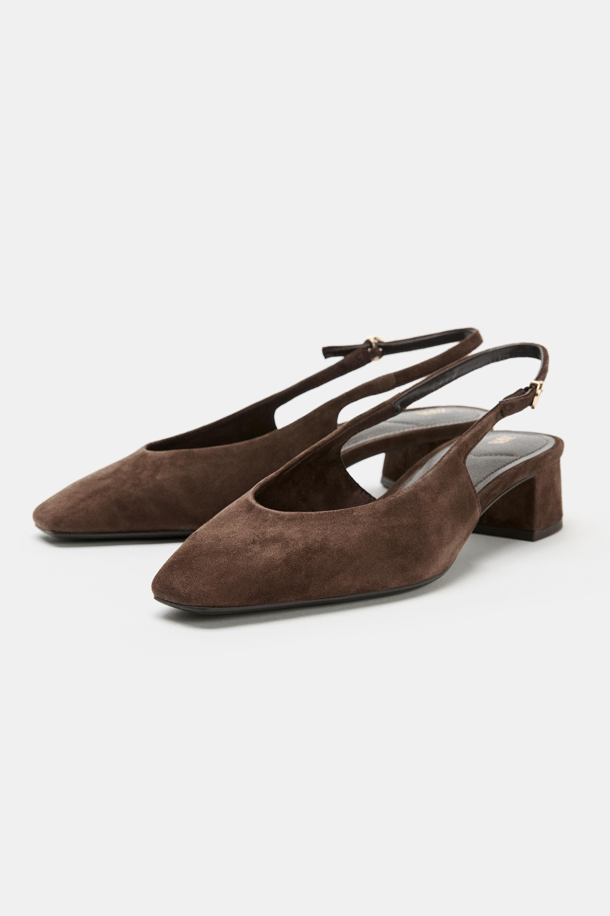 SPLIT SUEDE SLINGBACK HEELS | Zara US