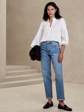 Pleated Popover Blouse | Banana Republic Factory