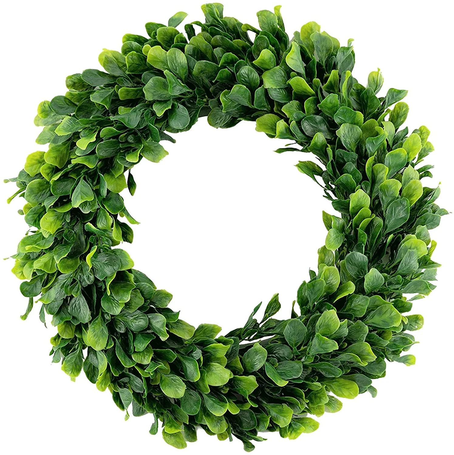 Ludlz Artificial Boxwood Wreath Front Door Wreath Spring Summer Greenery Wreath for Living Room W... | Walmart (US)