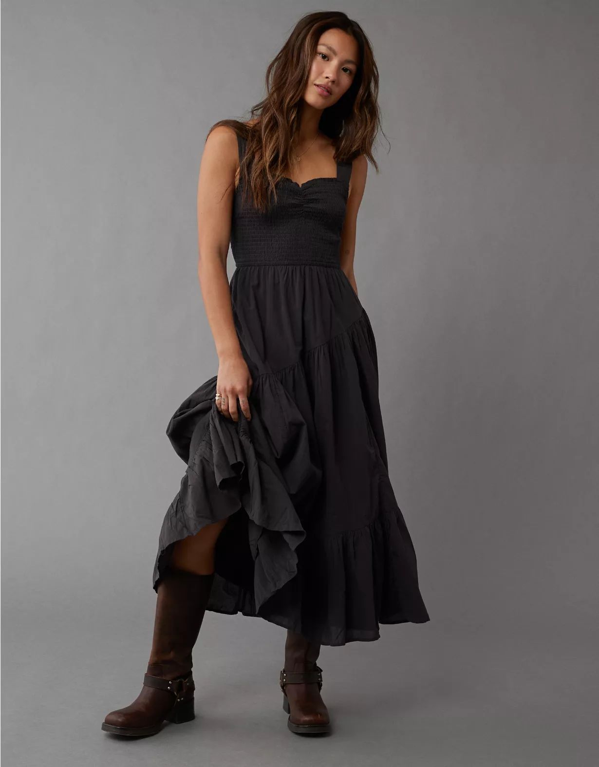 AE Smocked Sweetheart Maxi Dress | American Eagle Outfitters (US & CA)
