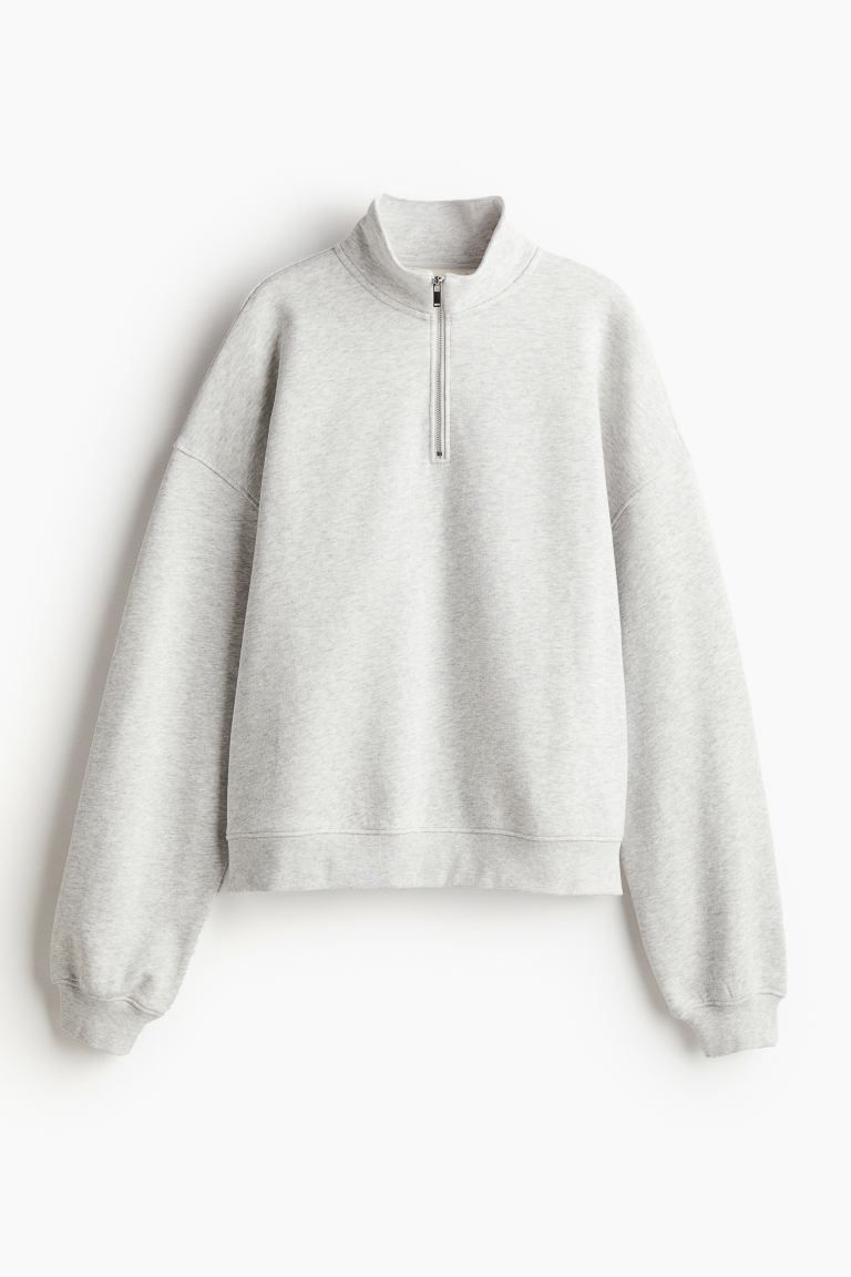 DryMove™ Sports Sweatshirt - Long sleeve - Regular length - Light gray melange - Ladies | H&M U... | H&M (US + CA)