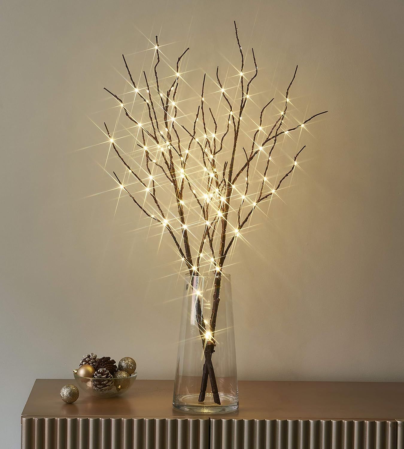 LITBLOOM Lighted Brown Willow Branches 32IN 100 LED with Timer Battery Operated, Tree Branch with... | Amazon (US)