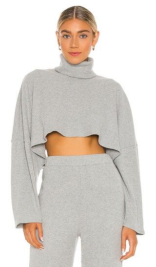 x REVOLVE Turtleneck Oversized Top in Heather Gray | Revolve Clothing (Global)