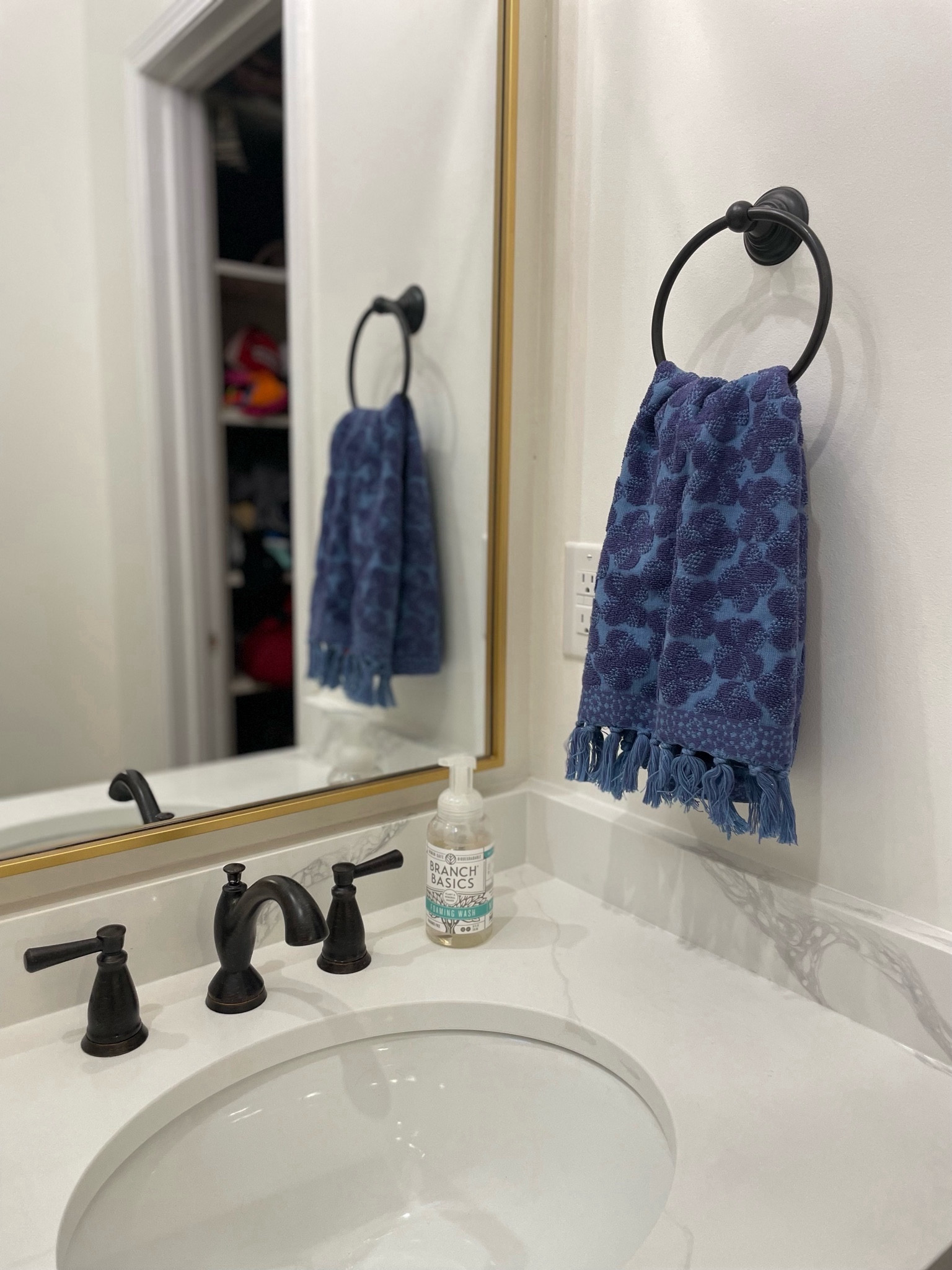 Cutest fringe blue hand towel from Target 

#LTKhome
