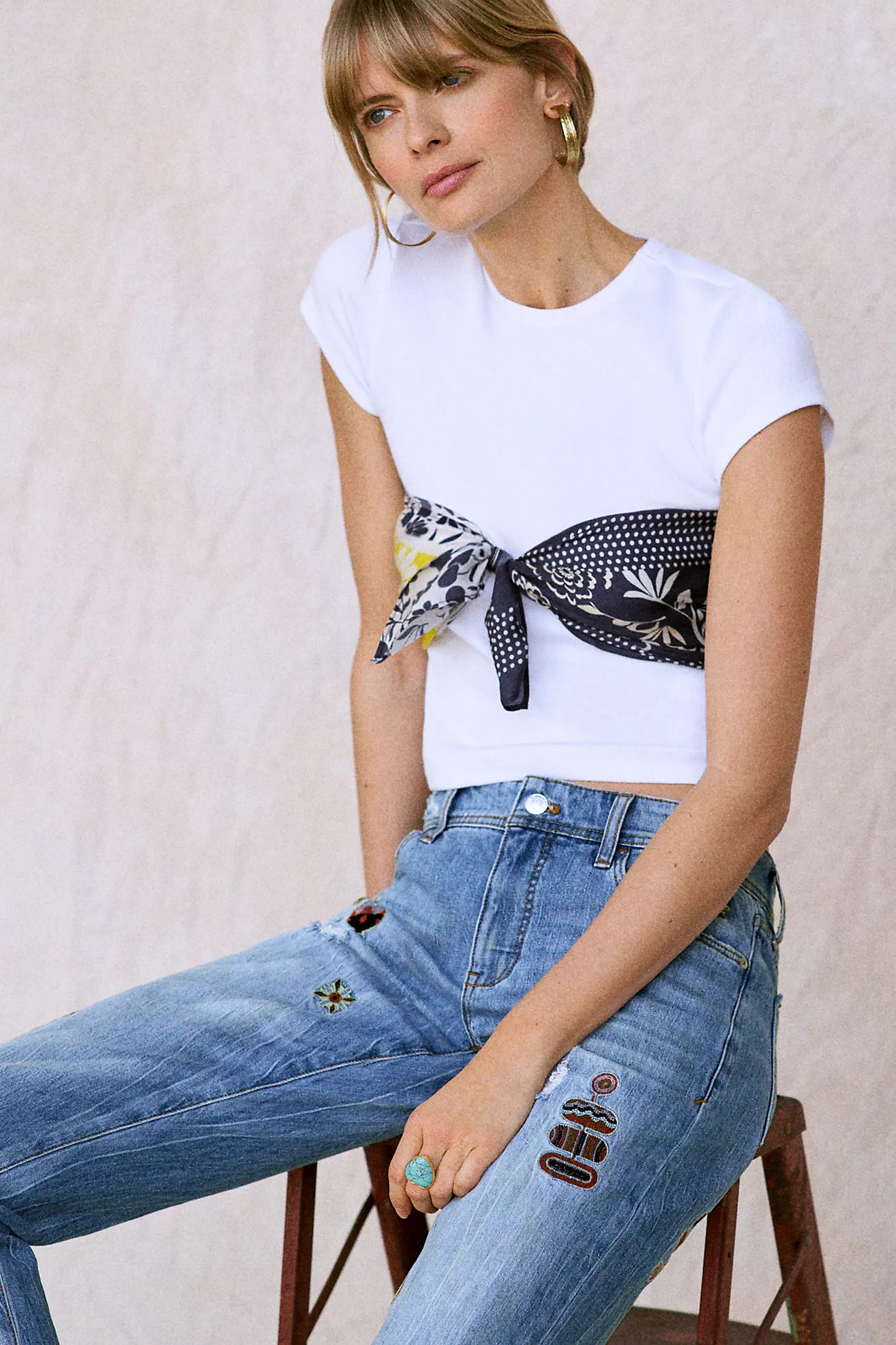 Maeve Ribbed Baby Tee | Anthropologie (US)