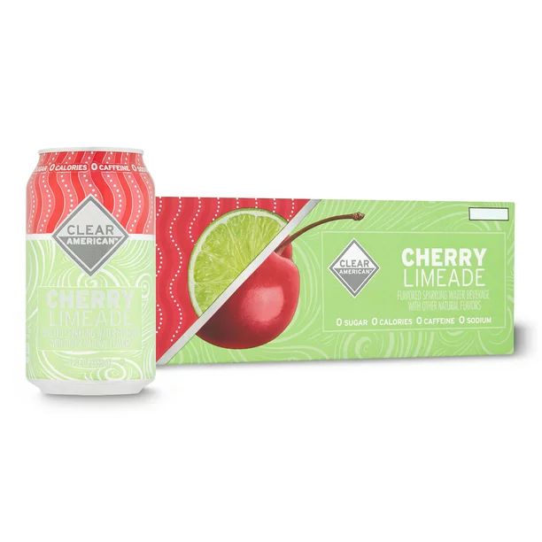 Clear American Sparkling Water, Cherry Limeade, 12 fl Oz, 12 Count | Walmart (US)