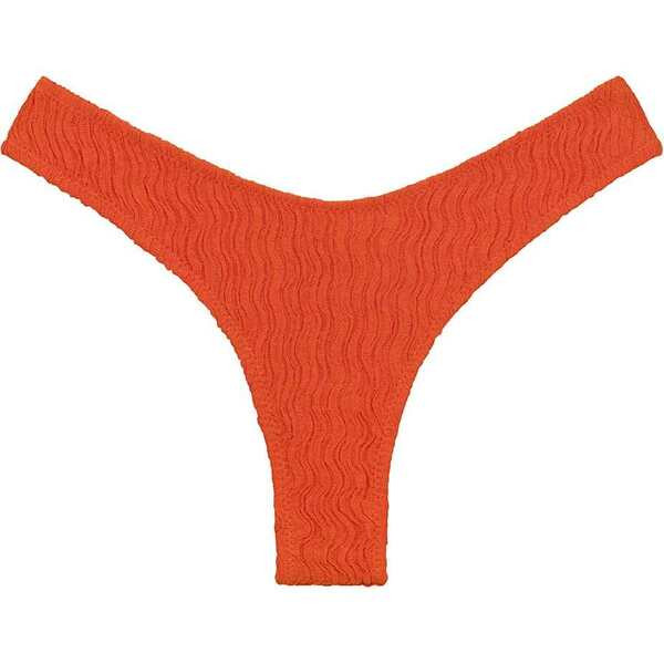 Lulu (Zig-Zag Stitch) Bikini Bottom, Tangerine | Maisonette
