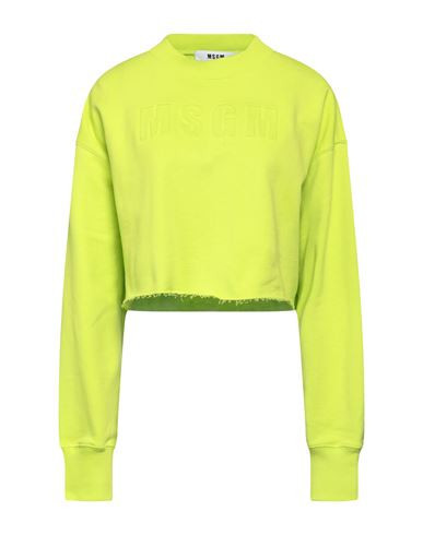 Msgm Woman Sweatshirt Lime green Size M Cotton | YOOX (US)