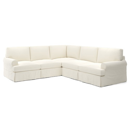 Erving Marshmallow Performance Slipcovered Corner Sectional - 108" | Kathy Kuo Home