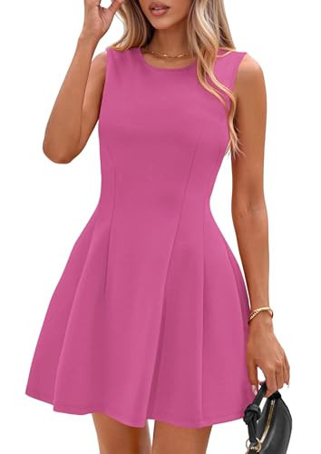 PRETTYGARDEN Summer Dresses for Women 2026 Elegant Classy Spring A Line Business Casual Work Graduation Cocktail Short Dress (Rose Pink,Medium) | Amazon (US)
