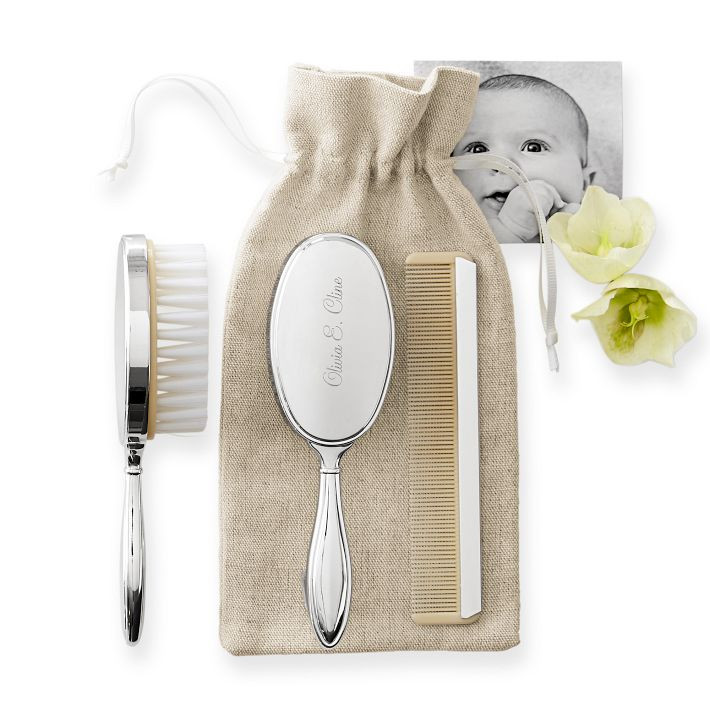 Silver Baby Brush &amp; Comb Set | Mark and Graham