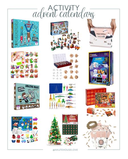 Christmas Activity Advent Calendars for the whole Family! Kids, couples and adults alike will enjoy this variety of Christmas countdown calendars!

Graded mini Lego sets for the little boys, a puzzle for my older boy a jewelry set for my teen. 

#LTKHoliday #LTKhome #LTKSeasonal
