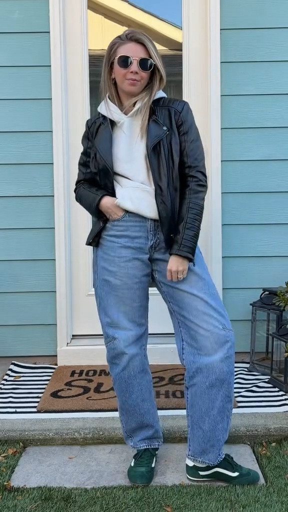If it’s not comfy, we’re not wearing it in 2026!

Oversized hoodie: small
Cinch waist barrel jeans: 25
Low top vans: run tts
Leather jacket is from Italy, but linked similar styles!

Ootd / winter outfit / cold weather outfit / errands outfit / casual style / elevated basics / comfy outfit / sneakers / for her / Heather Blair 

#LTKootd #LTKSeasonal #LTKFindsUnder100