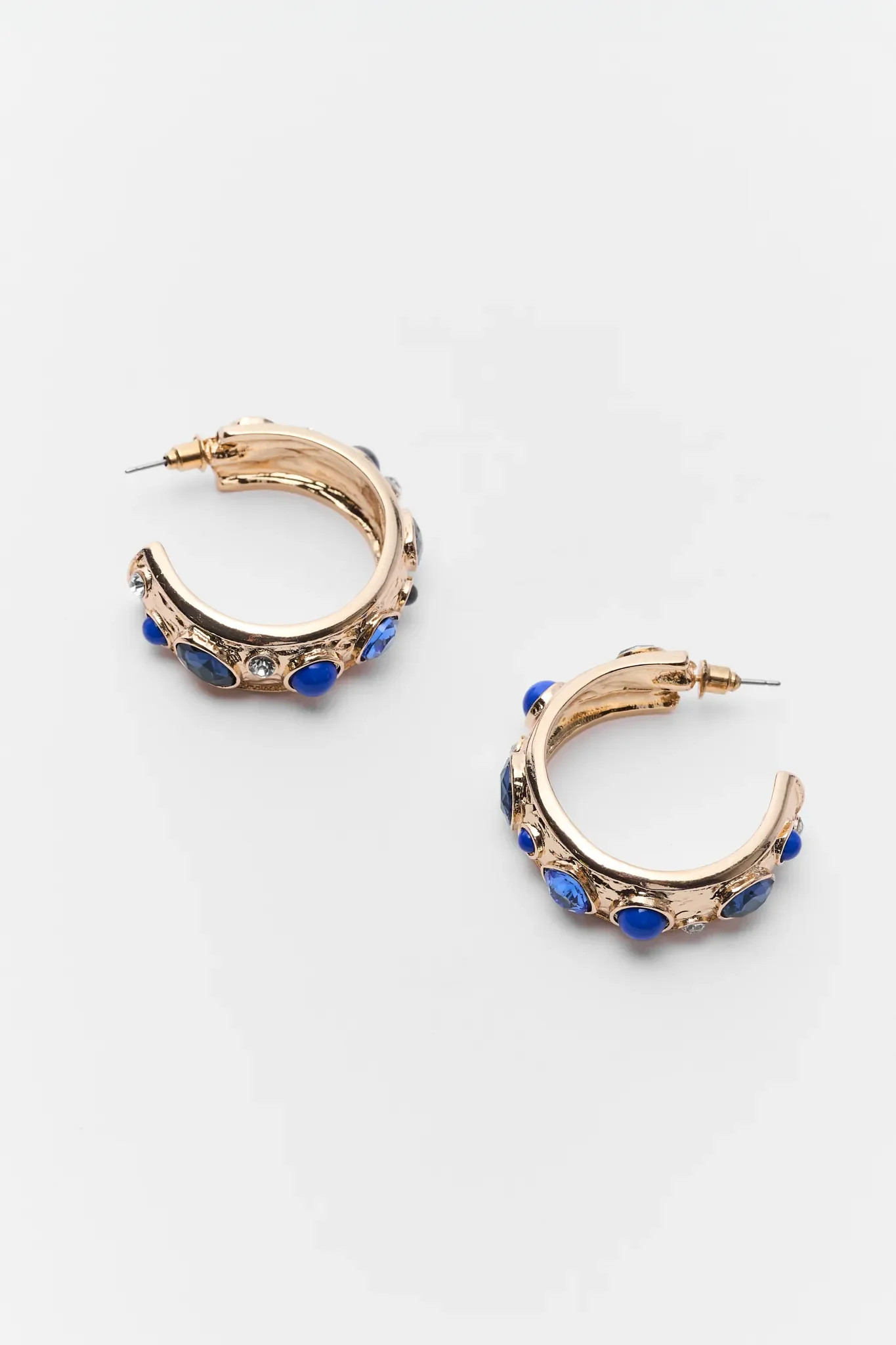 Delilah Gold Rhinestone Hoop Earrings | Avara