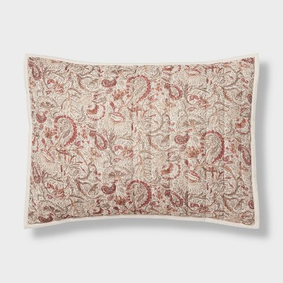 Standard Voile Paisley Printed Quilt Sham Cream - Threshold™ | Target
