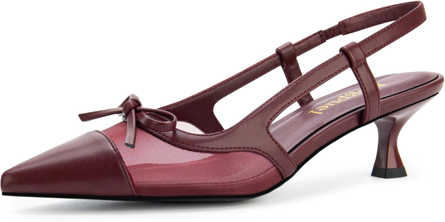 Woven Kitten Heels for Women Leather Pointed Toe Slingback Pumps Buckle Strap Comfortable Heels W... | Amazon (US)