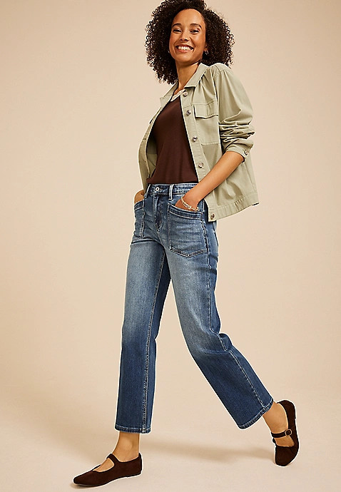 KanCan™ High Rise Spade Pocket Ankle Straight Jean | Maurices