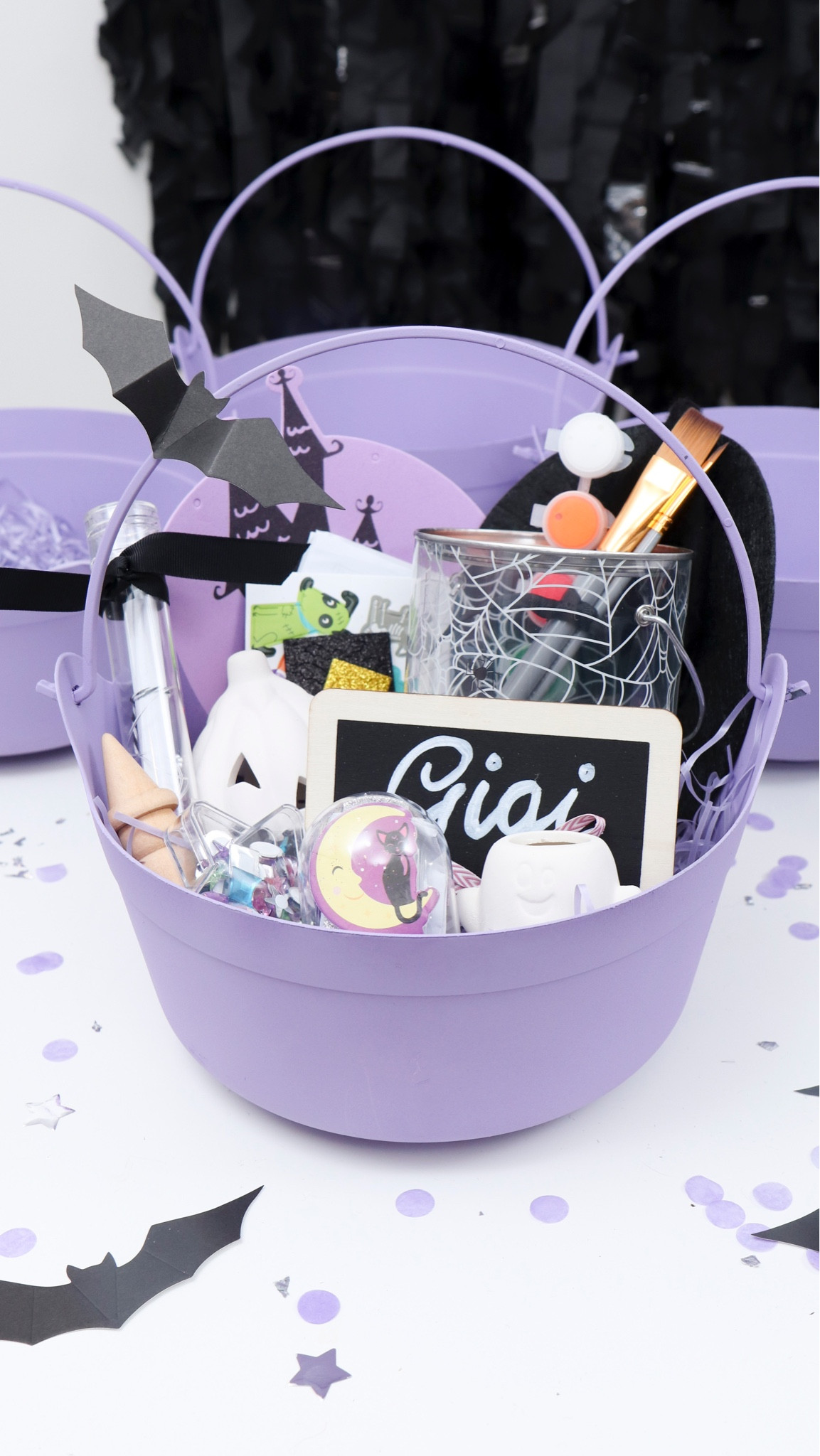 Tween CRAFT Halloween BOO Baskets - my tween made these cauldron boo baskets for her friends! #tweenapproved...your tweens will love this cauldron filled with Halloween craft themed gifts. Enough supplies to make up to 12 cauldrons of craft magic!  #boobasket #boobasketideas #craftsforkids #halloweencrafts #classroomgifts #classhalloween #craftkits #tweenboobasket #craftboobssket 

#LTKGiftGuide #LTKHalloween #LTKSeasonal