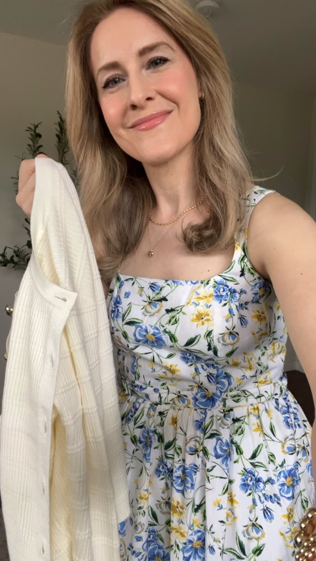 Walmart Easter outfit idea with this floral a-line cotton dress and this soft stretchy cardigan. Both fit true to size, I’m in a small in each. #walmartfashion 

#LTKmomlife #LTKootd #LTKOver40