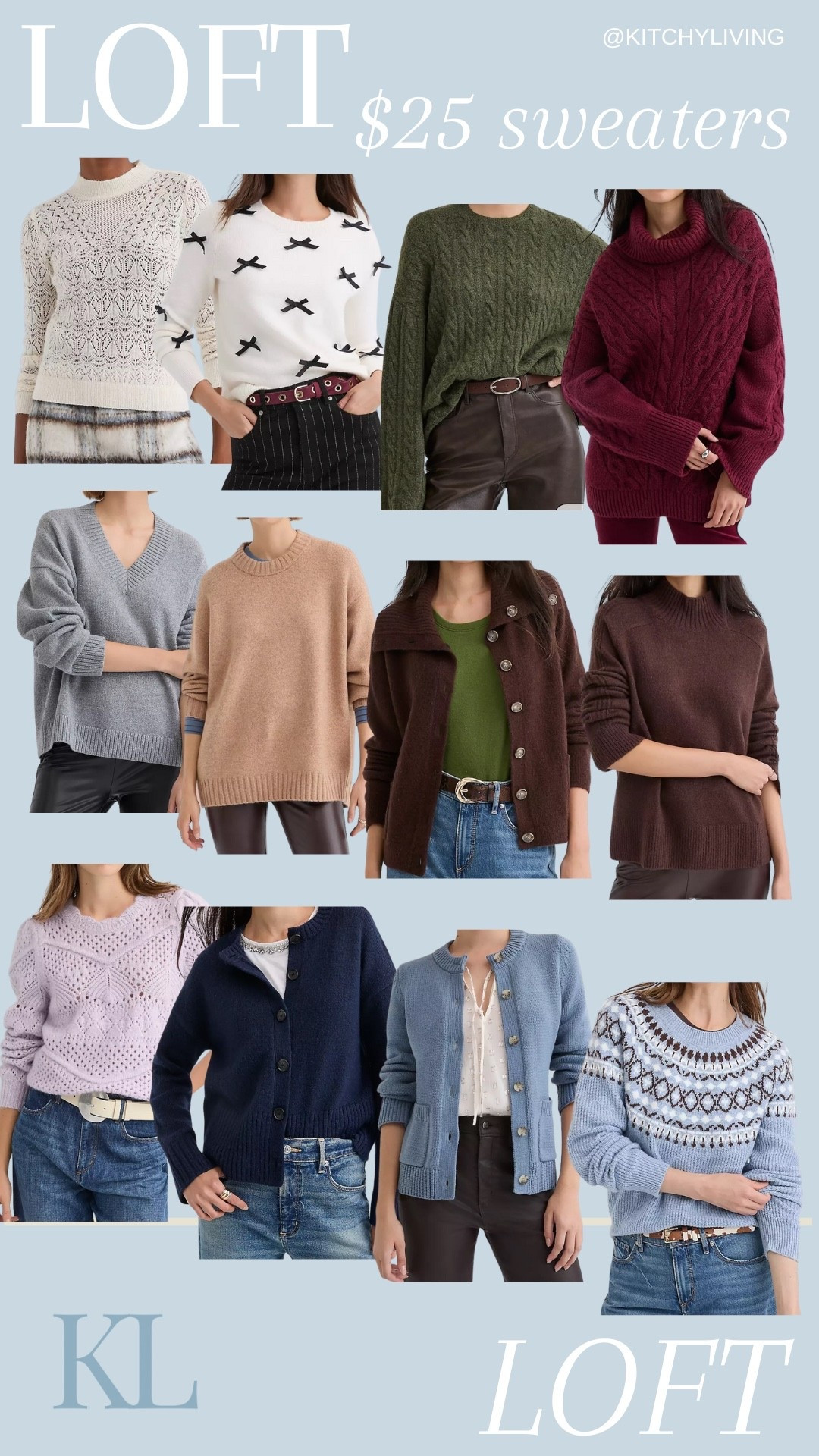 $25 Sweaters at LOFT! So many cute options for fall/winter and at a great price point #stockup #loft #loftstyle 

#LTKSaleAlert #LTKHoliday #LTKOver40