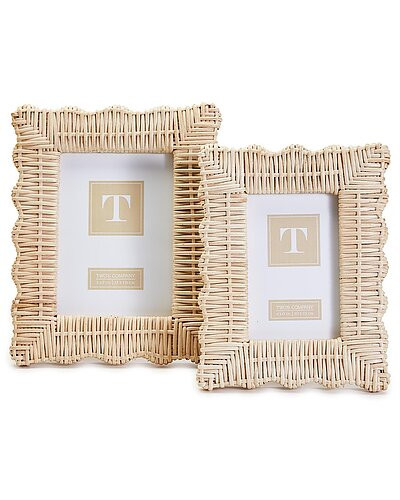 Set of 2 Wicker Weave Photo Frames | Gilt & Gilt City