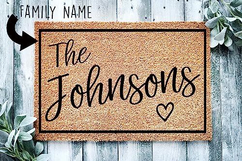 Heartful Custom Doormat Family Name Welcome Doormat | Personalized Doormat | Housewarming Gift | ... | Amazon (US)
