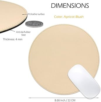 ProElife Cute Round Mouse Pad Mat Waterproof PU Leather 8.66-Inch Mousepad with Anti-Skid Base St... | Amazon (US)