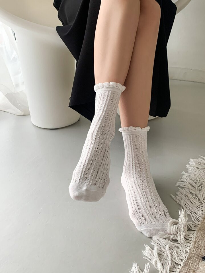 White frilly socks | SHEIN