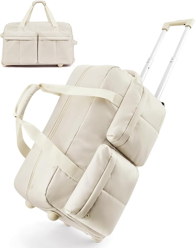 BAGSMART Rolling Duffle Bag with Wheels, Carry On Bag Duffel Bag for Travel, Wet Pocket Duffle wi... | Amazon (US)