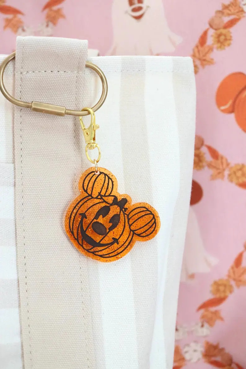 Glitter Mouse Jack-o-Lantern Bag Charm/ Keychain | Etsy (Global)