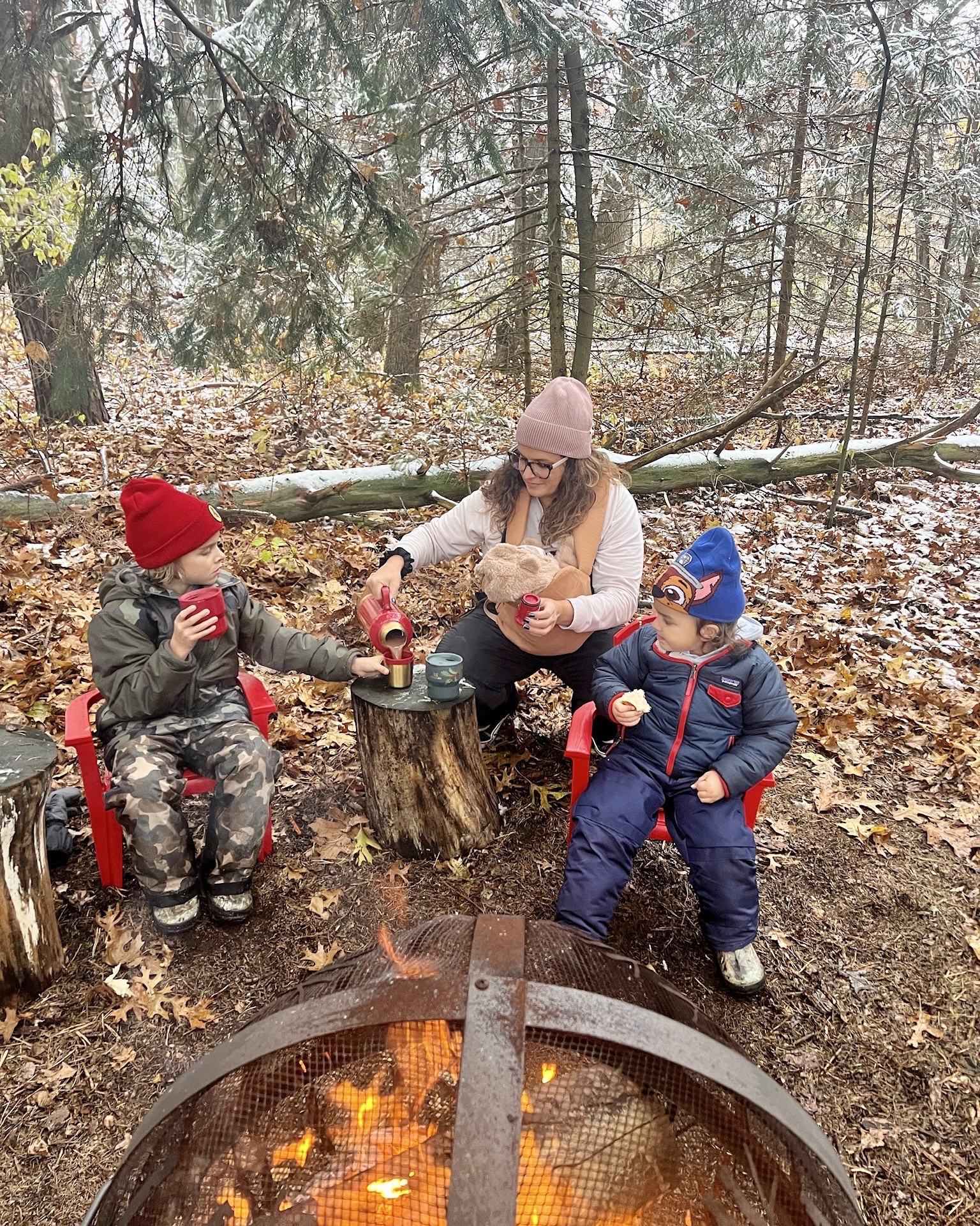 Michigan gave us our first snow last weekend, so we packed up the boys, grabbed the hot chocolate, and headed “into the woods”… aka our backyard. ❄️🔥😂
The big kids were living their best snowy Sunday with their own hot cocoa in the Cheers & Cheer Stay-Hot Stacking Cups (so good they’re already sold out — hit “notify me” so you don’t miss the restock 👀). Baby brother was bundled like a little teddy bear for his first snowy adventure, and after the boys finally ran inside to warm up, I actually got a few quiet minutes by the fire while he snoozed on me.
We brought the Cheers & Cheer Classic Legendary Bottle (2 QT) in Holly Berry and it kept our hot chocolate hot the entire afternoon. And honestly — when we rinsed it out SIX hours later, it was still piping hot. I couldn’t believe it.
Cozy backyard woods, warm mugs, first snow magic, and a little moment of calm… I’ll take it. ❤️
#Stanley1913Partner #Stanley1913 #stanleypartner #michiganwinter #firstsnowday #momlife #familyadventures

#LTKdayinmylife #LTKHoliday #LTKGiftGuide