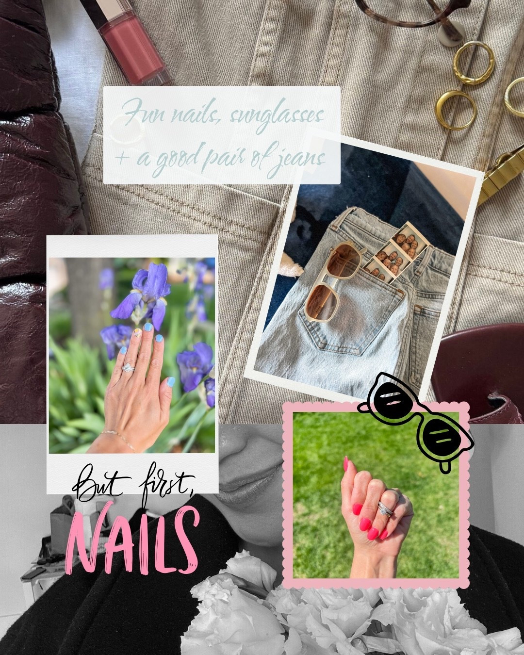 Summer essentials: nails, jeans + sunglasses 🕶️

#LTKgrwm #LTKdayinmylife #LTKmomlife