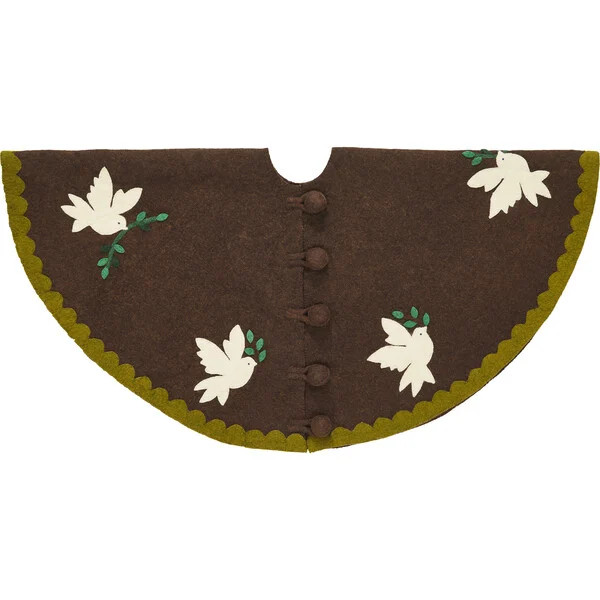 Wool Dove Tree Skirt, Dark Brown | Maisonette