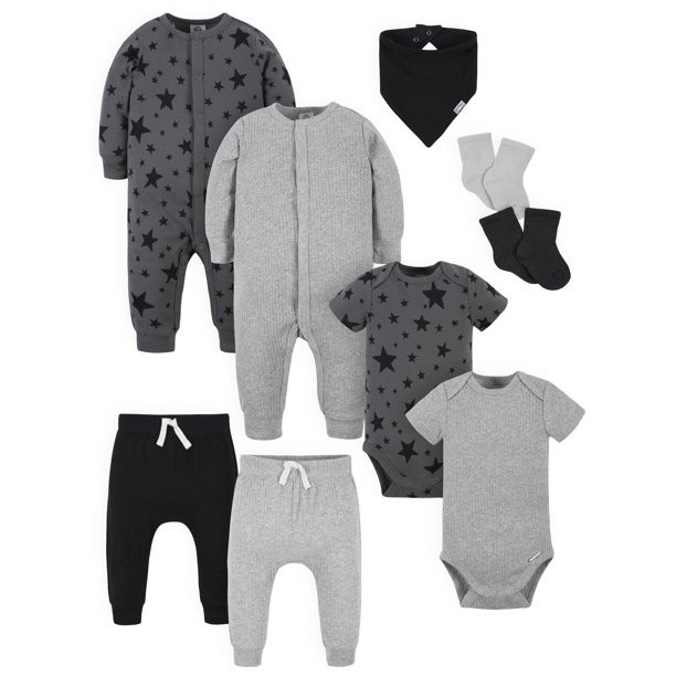 Modern Moments by Gerber Baby Boy Newborn Layette Shower Gift Set, 9-Piece, Newborn-12 Months - W... | Walmart (US)