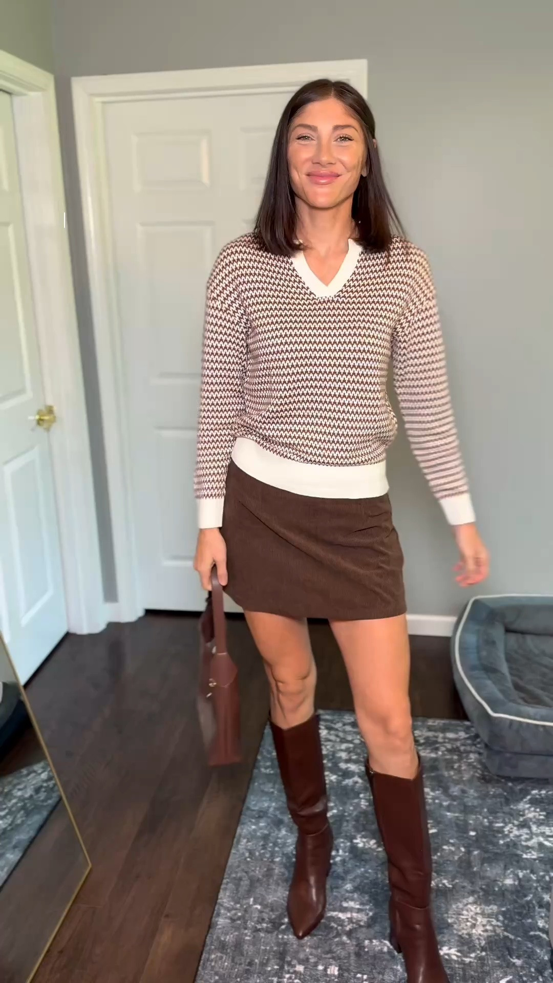 Fall outfit idea – 100% cotton vneck sweater, Halara suede skirt and Amazon chocolate brown boots.

#LTKgrwm #LTKootd #LTKTall