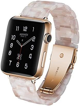 Herbstze Replacement Smartwatch band for iWatch 38mm/40mm, Resin Watch Band Bracelet with Metal S... | Amazon (US)