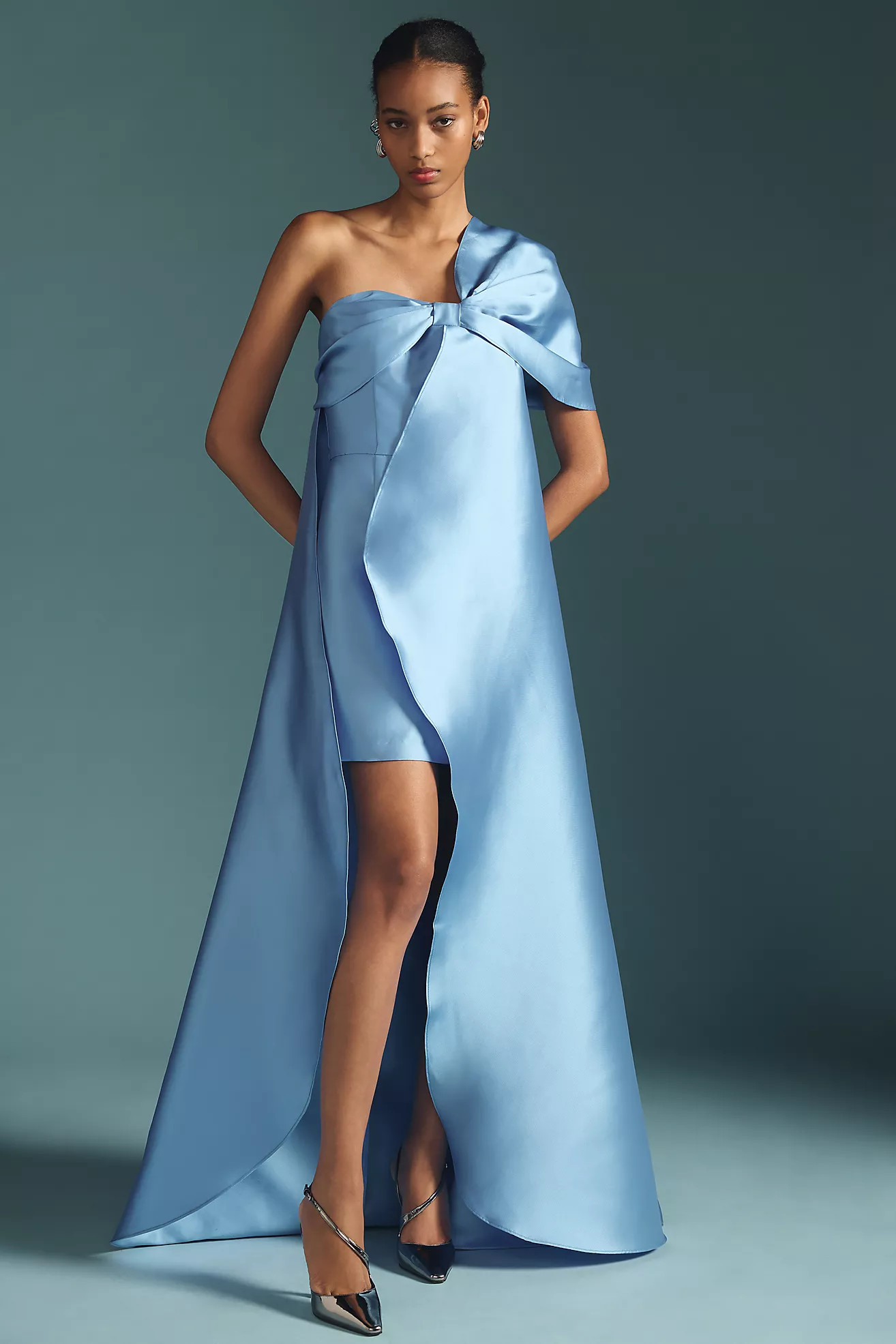 Hutch One-Shoulder Bow Train Dress | Anthropologie (US)