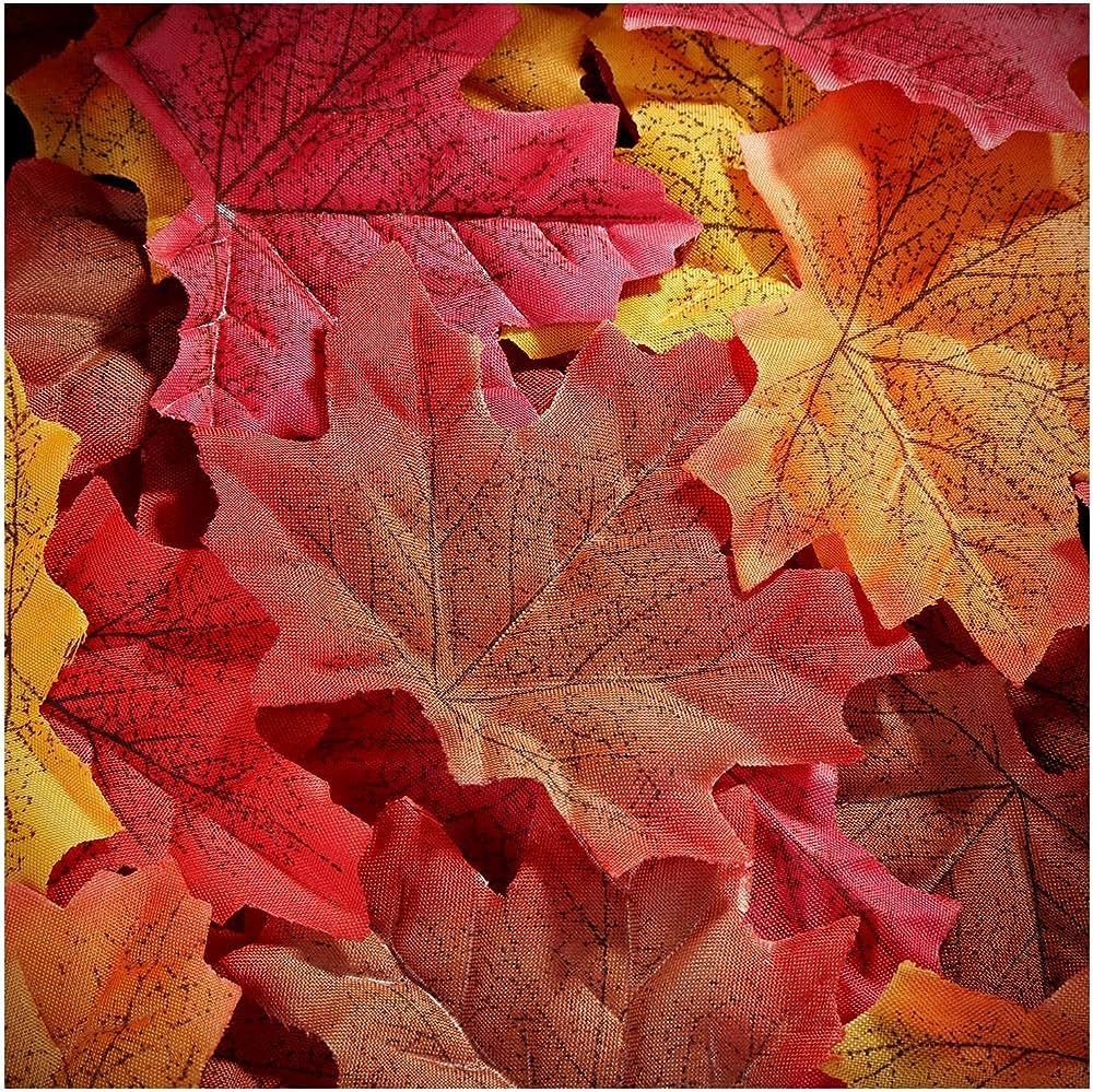 Whaline 300 Pieces Artificial Autumn Maple Leaves Mixed Fall Colored Leaf for Weddings, Events, A... | Amazon (US)
