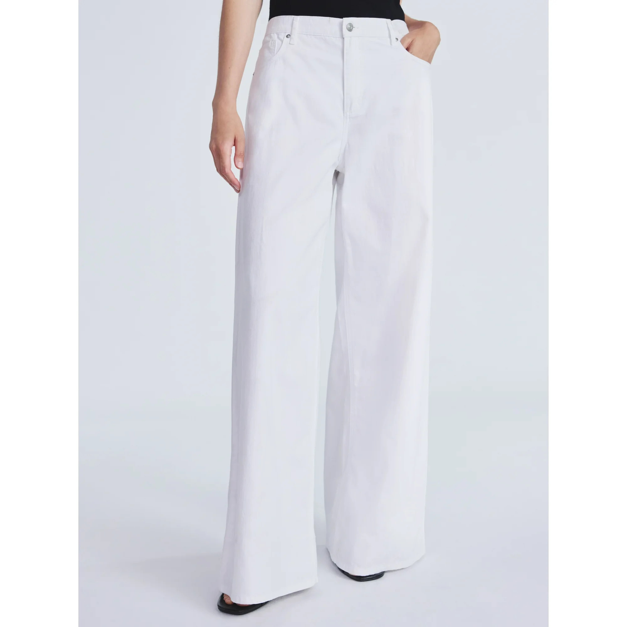 Scoop Women's and Women’s Plus High Rise Baggy Wide Leg Jeans, Sizes 0-28W, Short & Long Length... | Walmart (US)