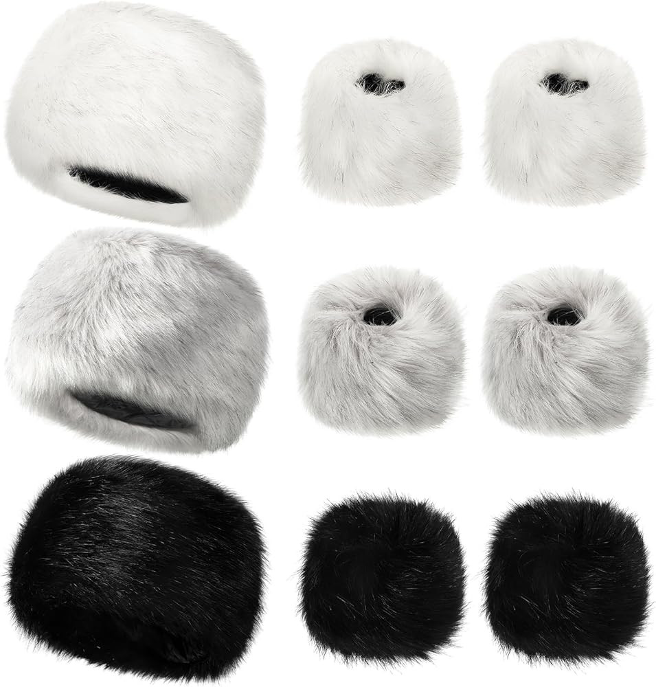 Liitrsh 3 Pcs Women's Faux Fur Hat and 3 Pairs Wrist Cuffs Russian Style Warm Cap Furry Bands Arm... | Amazon (US)